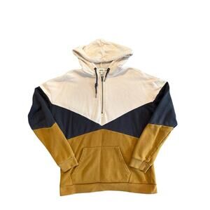BKE by Buckle Women’s Medium Hoodie Sweatshirt Colorblock 1/4 Zip Pullover